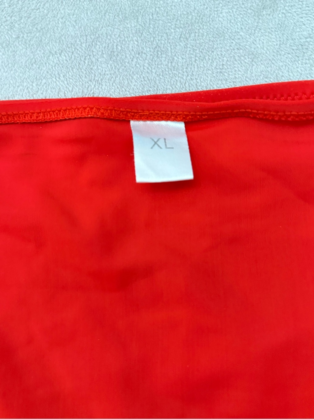 Women’s XL Two Piece Bikini Swimsuit Red High Waist Stripe Halter Bathing Suit - Picture 8 of 9